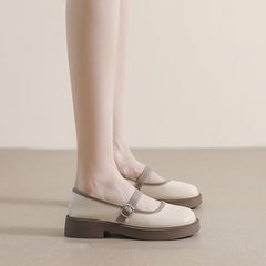 Women's French Style Mary Jane Spring Round