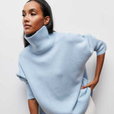 Pullover Lockerer halber Rollkragenpullover Russischer Pullover