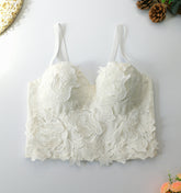 Lace Embroidered Strap Boning Corset Bra Solid Color Original Niche Tube Top