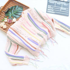Pullover Farbe Streifen Aushöhlen Ausschnitt Quaste Kurzen Lose Pullover Gestrickten Pullover