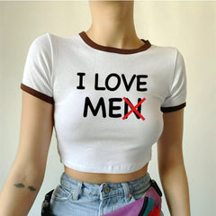 Street Hipster I Love Printing Short Short Sleeve T shirt