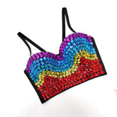 Tube-Top mit bunten Kristallen