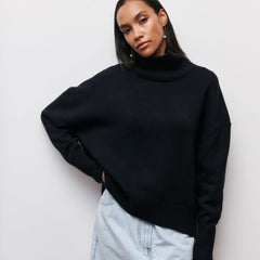 Sweater Loose Half Turtleneck Russian Sweater