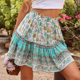 Bohemian High Waist Print Mini Skirt