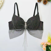 Rhinestone Bikini Top Backless Corset Rhinestone Sling