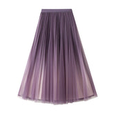 Starry Sky Gradient Gauze Skirt Pleated Mesh Skirt Western Large Swing Skirt Skirt