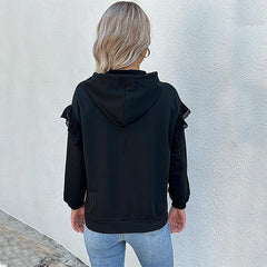 Long Sleeve Solid Color Hooded Sweater