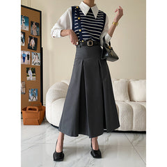 Deconstructed High End Cut Non Ironing High Grade Skirt A line Pleated Skirt Early Autumn