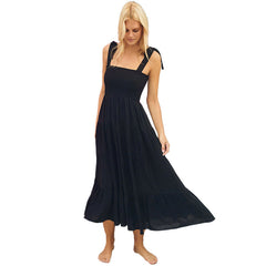 Elegantes bedrucktes ärmelloses rückenfreies Schnürkleid