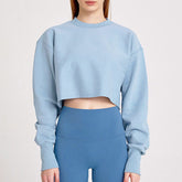 Kurzer Kapuzenpullover mit Fleecefutter, Pullover, Langarm, Yoga, Fitness, Sportmantel