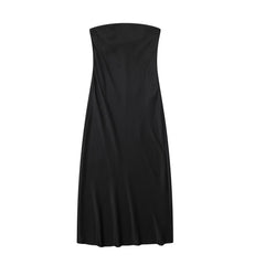 Urban Casual Silk Satin Texture Tube Dress
