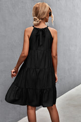 Halter Strap Gathers Stitching Dress
