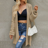 Einfarbiger, lockerer Pullover mit Taschenmantel