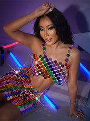 Camisole mit Acryl-Pailletten