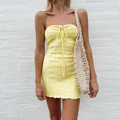 International Station Halter Lace-up Knitted Dehaired Angora Dress