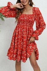 Floral Long Sleeve Midi Dress