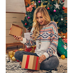 Haut tricoté à motif de Noël, t-shirt imprimé assorti