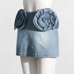 Stitching Three Dimensional Decoration Casual Simple A line Skirt Short Skirt