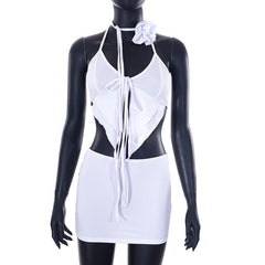 Ensemble jupe et haut à lacets et dos nu