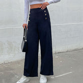 Trousers Slim Fit Solid Color Casual Pants