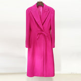 Star Slim Fit Bow Long Woolen Coat Woolen Coat