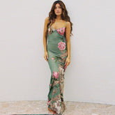 Holiday Casual Slim Fit Printing Slip Dress