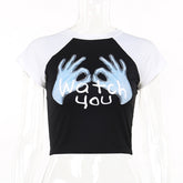 Street Cool All Matching Slim Fit Palm Print Short T shirt