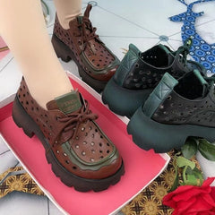 Women's Pumps Rubber Bottom Deep Mouth Middle Square Heels