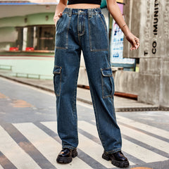 Pantalon de travail semi-élastique à personnalité assortie