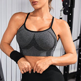 Cross Beauty Back Sportunterwäsche Stoßfest Laufen Fitness Nahtlose AB Garn Engen Yoga BH
