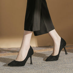 Women's Stiletto Suede Pointed Toe Professional Commuter