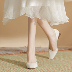 Women's Pad Square Toe High Commuter Office Heels