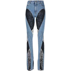 Lace High Waist Slimming Jeans