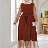 Kleid mit elastischer Taille in Übergröße