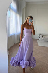 Hosenträger Großes Swing Dreidimensionales Blumen A-Linien-Kleid