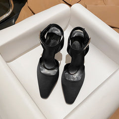 Escarpins à talons aiguilles hauts et bas pour femmes, brides fermées et creuses