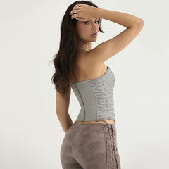 Sweet Spicy Slim Fit Rückenfreies Tube Top Kurzes Top