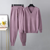 Pullover Haremshose Anzug Russischer Casual Pullover Pullover Zweiteiliges Set