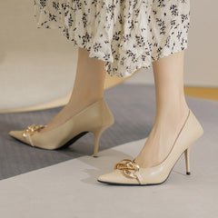 Women's Pumps Metal Chain Stiletto Pointed Toe