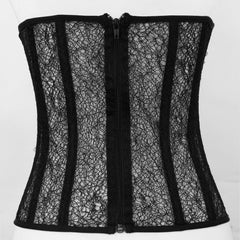 Court Outer Wear Inner Wear Slim Fit Hollow Out Cutout Chest Wrap Boning Corset Boning Corset Bra Top Mesh Camisole Vest