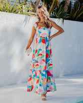 Elegant Floral Large Swing Strap Dress