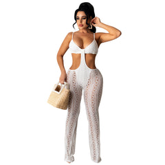 Jumpsuit Perspective Lace Fabric Jumpsuit
