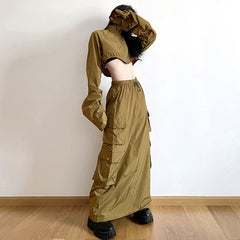 Fall Cropped Zipper Slim Fit Long Sleeve Coat