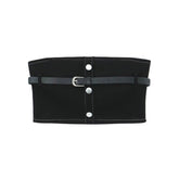 Gilet sans bretelles Blogger Interest avec ceinture et coussinet de poitrine, haut ultra court enveloppé sur la poitrine