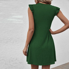 Robe ample décontractée sans manches à col en V