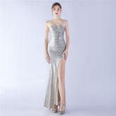 Heavy Industry Shrink Fold Wrinkle Craft Einfaches Retro Tube Top Abendkleid