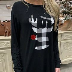 Christmas Elements Printed Homewear Long Sleeve Top Trousers Two Piece Set