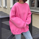 Pull ample de couleur unie, pull oversize de rue, tenue de bureau