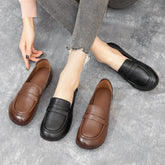 Chaussures confortables à enfiler pour femmes, semelle souple véritable, monocouche