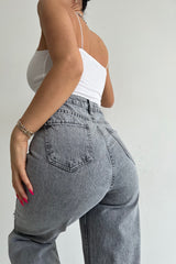 Jean déchiré style rétro street straight, pantalon balai tendance